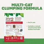 The back of a Naturally Fresh Multi-Cat Cat Litter bag.